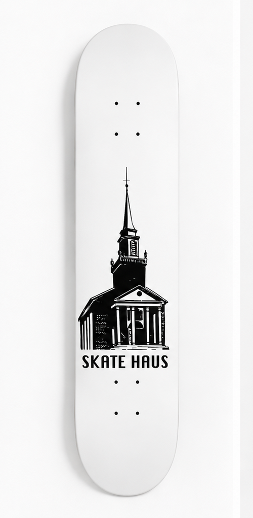 Skate Haus Church graphic on 100% canadian maple, 