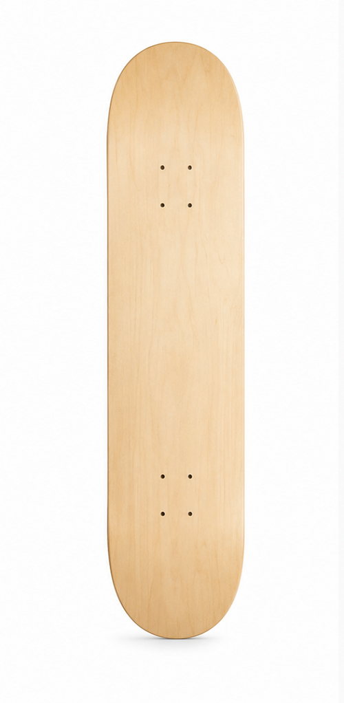 Blank skateboard for a custom design 