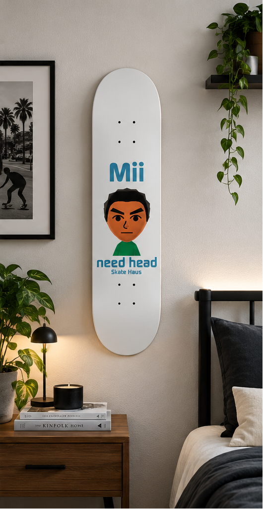 meme skateboard deck, Mii need head