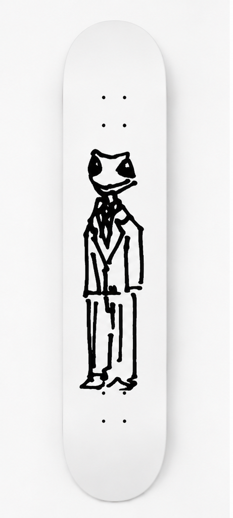 The Frog man skate deck - front view 
